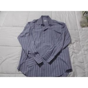 GIORGIO ARMANI COLLEZIONI Blue White Windowpane Plaid Cotton  41/16 R